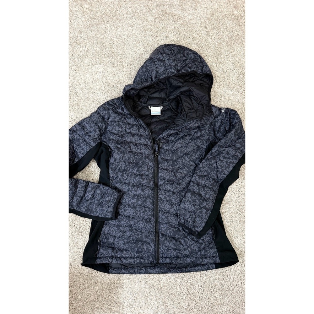 Columbia Womens South Valley Hybrid Hooded Jacket Floral Puffer XL Full Zip